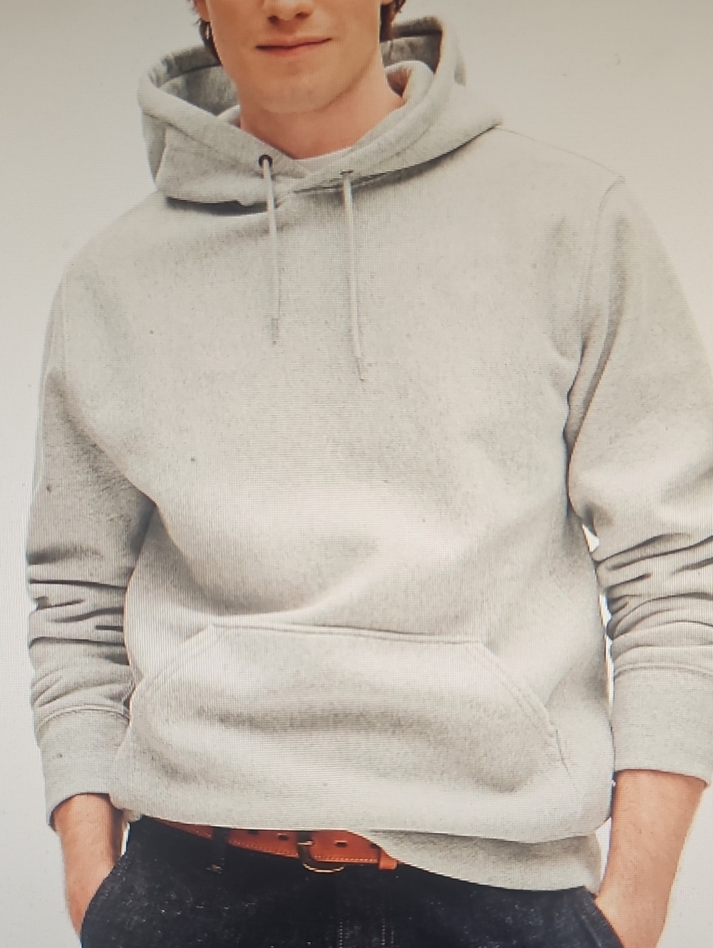 J. Crew Knit Goods Gray Pullover Long Sleeve Hoodie Sweatshirt Men's Medium